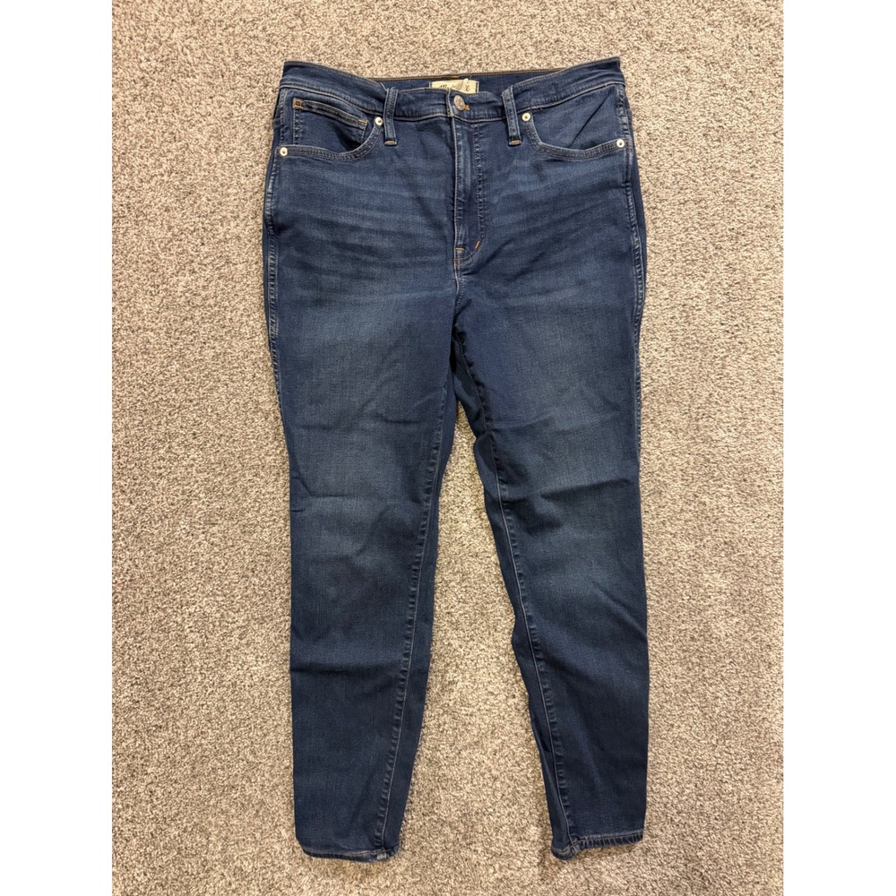 Madewell Jeans Women 30 Blue 10' High Rise Skinny Dark Wash Stretch Cotton Blend